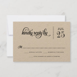 Moderne rustikale Typografie - RSVP-Karte RSVP Karte