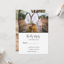 Moderne rustikale UAWG Foto Hochzeit Einladung