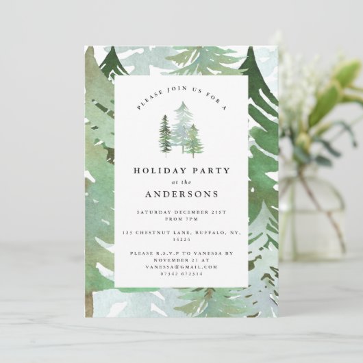 Moderne rustikale Urlaubsparty. Einladung (Stehend Vorderseite)