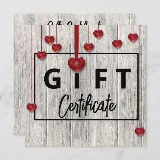 Moderne rustikale Valentinstag-Geschenkkarte (Vorne/Hinten)