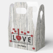 Moderne rustikale Valentinstag Wood LIEBE Rote Her Geschenkschachtel (Geöffnet)