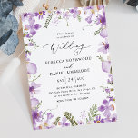 Moderne rustikale violette Blumen Hochzeit Einladung<br><div class="desc">Diese elegante Einladung aus den Lavendel Pressed Floral Kollektionen besticht durch lila Aquarellblumen mit zarten grünen Weinreben,  gepaart mit einem modernen Script-Schriftart. Ideal für jede Jahreszeit. Um vorzeitige Änderungen vorzunehmen,  wählen Sie Personalisieren -> Bearbeiten mit dem Entwurfstool.</div>