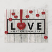 Moderne rustikale Wald Valentine's Day LIEBE Rotes Postkarte (Vorderseite)