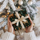 Moderne Rustikale Wälder Hirsch & Pine Tree Weihna Geschenkpapier