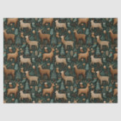 Moderne Rustikale Wälder Hirsch & Pine Tree Weihna Seidenpapier (Vorderseite)