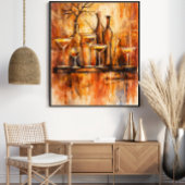 Moderne Rustikale Wasserfarben-Bar-Kunstwanddekora Poster