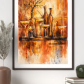 Moderne Rustikale Wasserfarben-Bar-Kunstwanddekora Poster