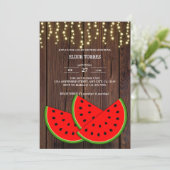 Moderne Rustikale Wassermelone Kinderdusche Einladung (Stehend Vorderseite)