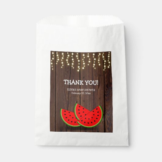 Moderne Rustikale Wassermelone Kinderdusche Geschenktütchen (Vorderseite)