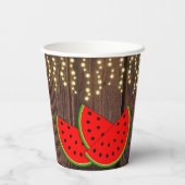 Moderne Rustikale Wassermelone Kinderdusche Pappbecher (Rückseite)