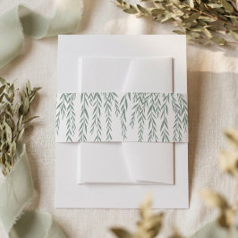 Moderne Rustikale Weidenbaum-Blatt-Boho-Hochzeit Einladungsbanderole