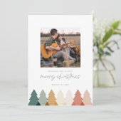 Moderne rustikale Weihnachtsbaum-Foto-Flachkarte (Stehend Vorderseite)