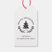 Moderne rustikale Weihnachtsbaume Globe Weihnachte Geschenkanhänger (Vorderseite)