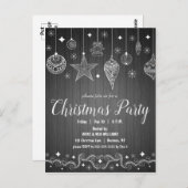 Moderne rustikale Weihnachtsfeiertage Party Einlad Postkarte (Vorne/Hinten)
