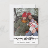 Moderne Rustikale Weihnachtsfotokarte Dankeskarte (Vorderseite)