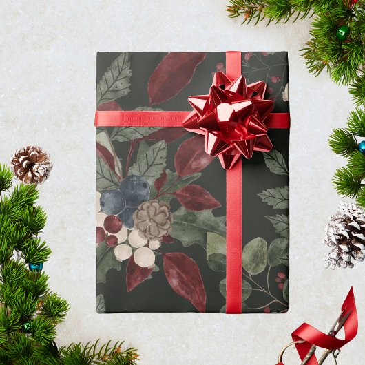 Moderne Rustikale Weihnachtsgrün Geschenkpapier