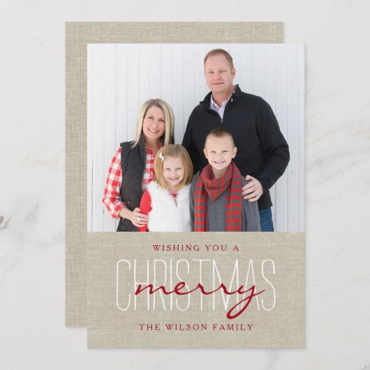 Moderne Rustikale Weihnachtskarte Feiertagskarte (Vorne/Hinten)