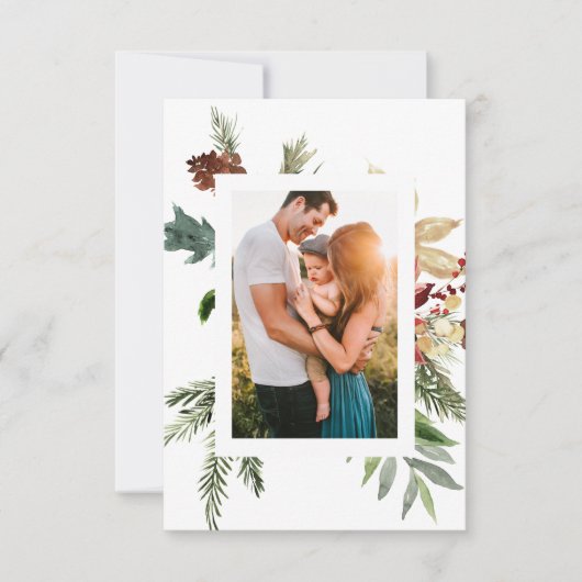 Moderne Rustikale Weihnachtskarten Dankeskarte (Vorderseite)