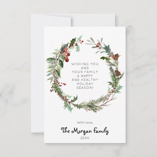 Moderne Rustikale Weihnachtskarten Dankeskarte (Rückseite)