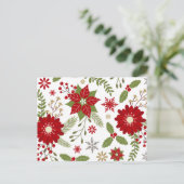 moderne rustikale Weihnachtszeit-Blume Feiertagspostkarte (Stehend Vorderseite)