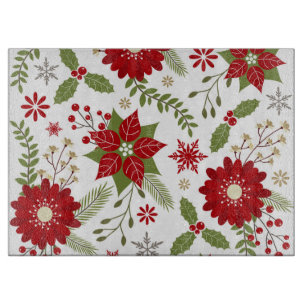 moderne rustikale Weihnachtszeit-Blume Schneidebrett