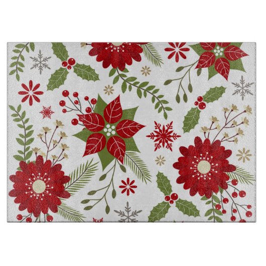 moderne rustikale Weihnachtszeit-Blume Schneidebrett (Vorderseite)