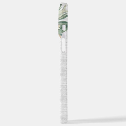 Moderne rustikale weiße Elfenbeinblume iPhone Hülle (Linke Seite)