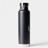 Moderne rustikale Weiße Hirschantler | Monogramm Trinkflasche (Rechts)