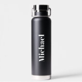 Moderne rustikale Weiße Hirschantler | Monogramm Trinkflasche (Rückseite)