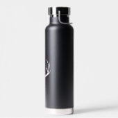 Moderne rustikale Weiße Hirschantler | Monogramm Trinkflasche (Links)