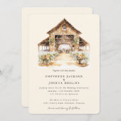 Moderne Rustikale Western Hochzeitseinladung Einladung (Vorne/Hinten)