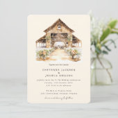 Moderne Rustikale Western Hochzeitseinladung Einladung (Stehend Vorderseite)