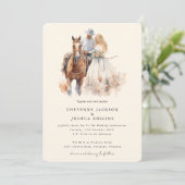 Moderne Rustikale Western Hochzeitseinladung Einladung (Stehend Vorderseite)