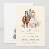 Moderne rustikale westliche Save-the-Date Save The Date (Vorne/Hinten)