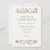 Moderne Rustikale Wildblume Border Wedding Einladung (Vorderseite)
