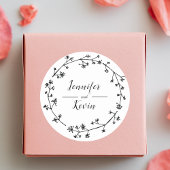 Moderne Rustikale Wildblume Folk Wedding Runder Aufkleber