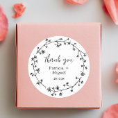 Moderne rustikale Wildblume Folk Wedding Vielen Da Runder Aufkleber