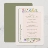 Moderne Rustikale Wildblume Hochzeit Einladung (Vorne/Hinten)