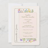 Moderne Rustikale Wildblume Hochzeit Einladung (Vorderseite)