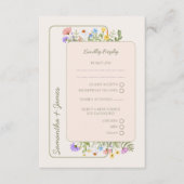 Moderne Rustikale Wildblume Hochzeit RSVP Begleitkarte (Vorderseite)