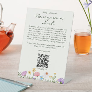 Moderne Rustikale Wildblume Hochzeit Sockelschild