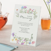 Moderne rustikale Wildblume in Memoriam Wedding Sockelschild (In Situ)