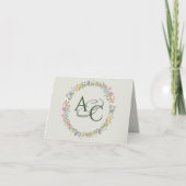 Moderne Rustikale Wildblume Monogram Wedding Dankeskarte (Vorderseite)