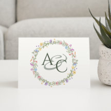 Moderne Rustikale Wildblume Monogram Wedding