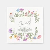 Moderne rustikale Wildblume Serviette (Vorderseite)