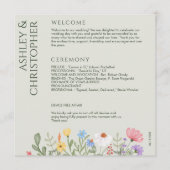 Moderne Rustikale Wildblume Soft Sage Wedding Programm (Vorderseite)