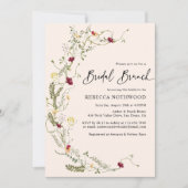 Moderne rustikale Wildblumen Wreath Bridal Brunch Einladung (Vorderseite)
