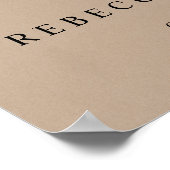 Moderne Rustikale, Willkommen beim Hochzeitsessen Poster (Ecke)