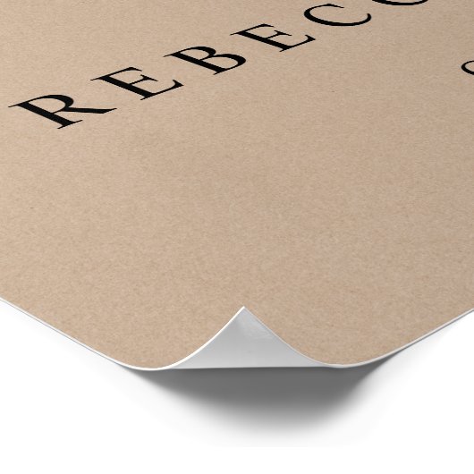 Moderne Rustikale, Willkommen beim Hochzeitsessen Poster (Ecke)