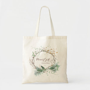 Moderne rustikale Winterhochzeit Tragetasche
